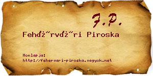 Fehérvári Piroska névjegykártya