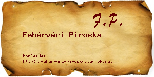 Fehérvári Piroska névjegykártya