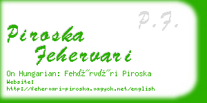 piroska fehervari business card